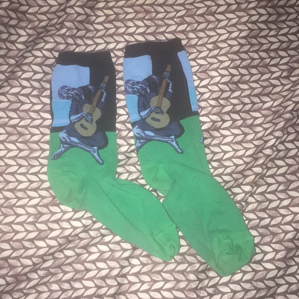 4 for 20$ old man with guitar art socks
